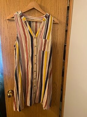 J for Justify Striped Shirt in White, Red, Blue, Yellow